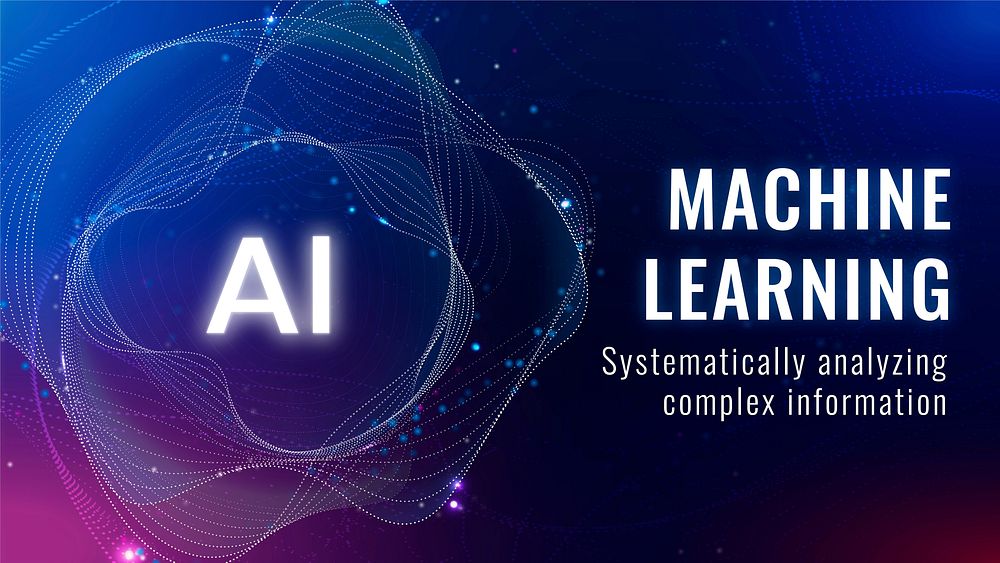 AI machine learning template vector disruptive technology blog banner