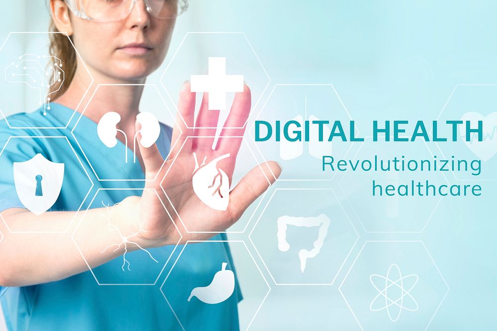 Digital health technology template vector
