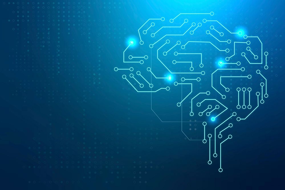 AI technology brain background vector digital transformation concept