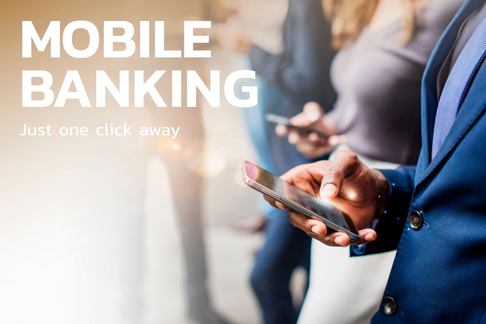 Mobile banking fintech template vector