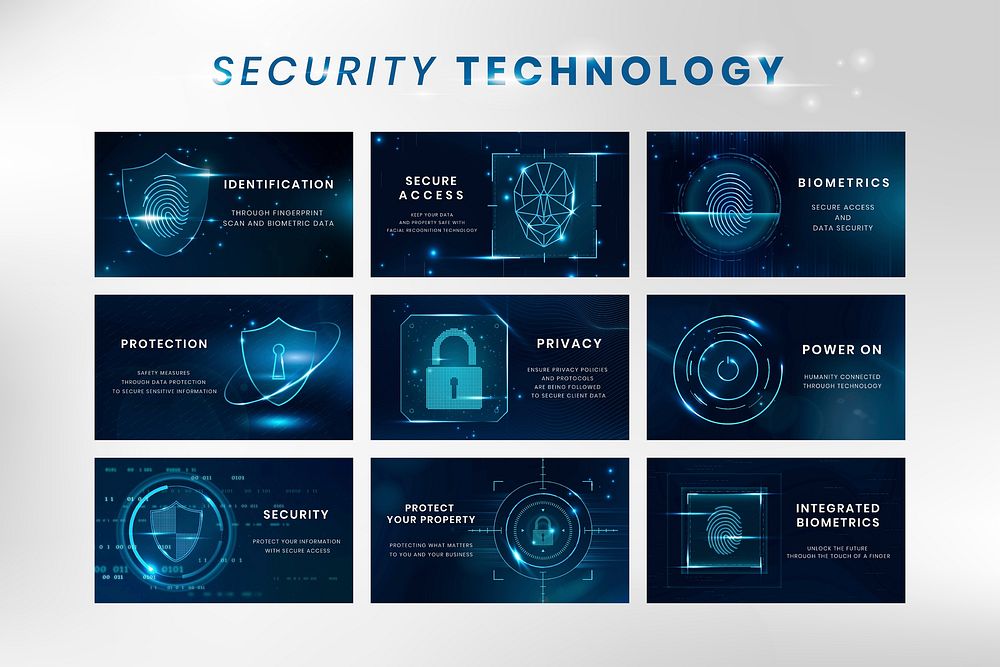 Security technology template psd set for social media post