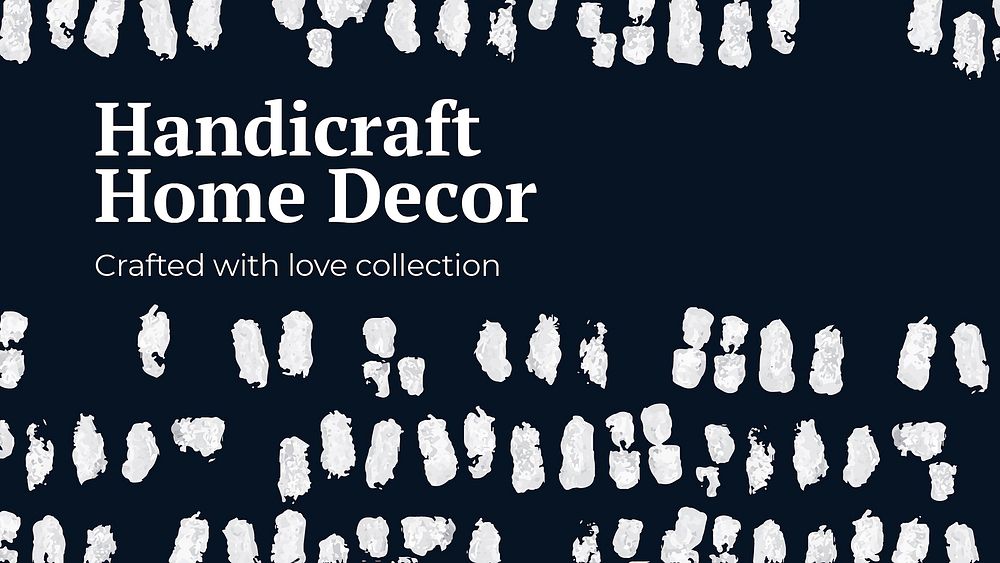 Handicraft home decor template vector with white paint stamp pattern background