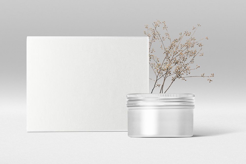Beauty product jar with card