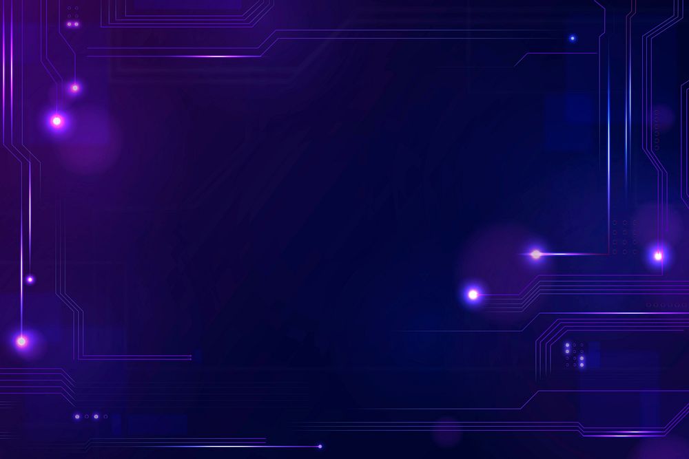 Futuristic networking technology background vector in purple tone