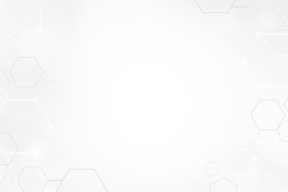 Digital technology background vector with hexagon frame in white tone