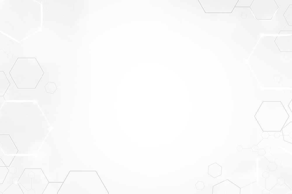 Digital technology background psd with hexagon frame in white tone