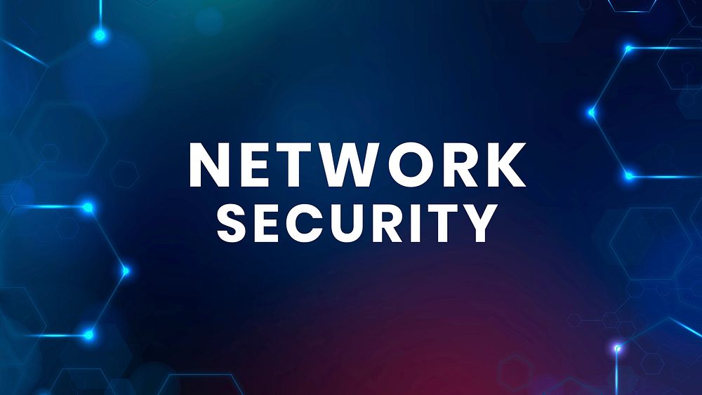Network security technology template vector with digital background