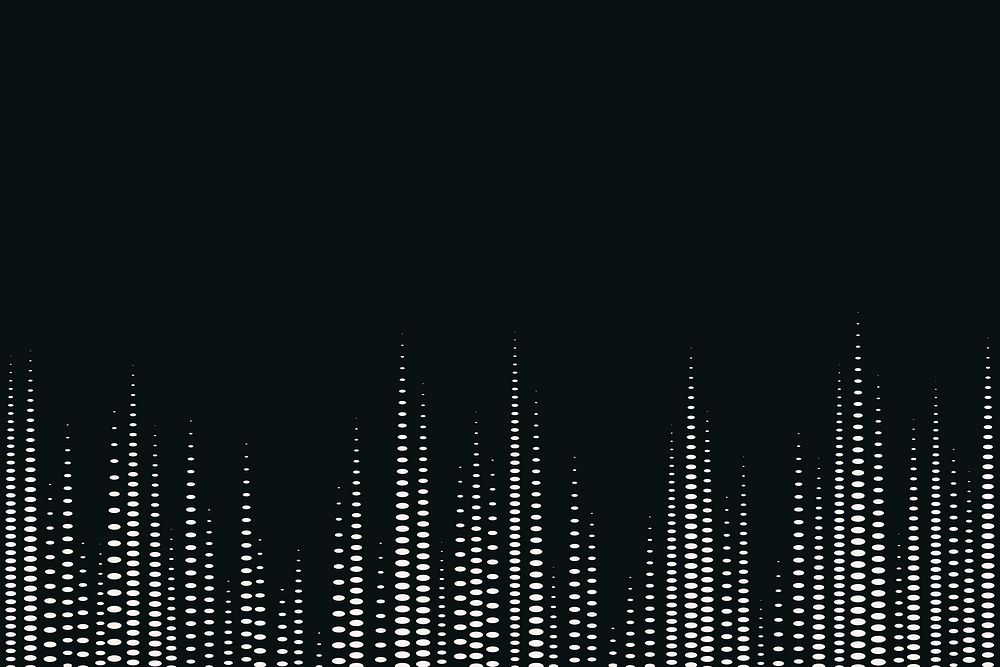 Music equalizer technology black background psd with white digital sound wave
