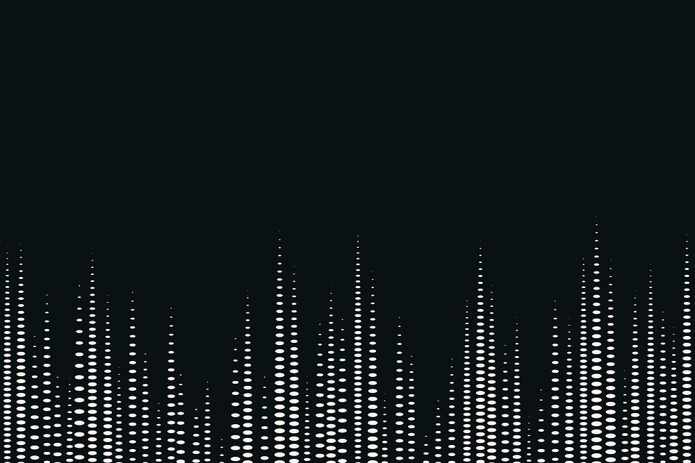 Music equalizer technology black background vector with white digital sound wave