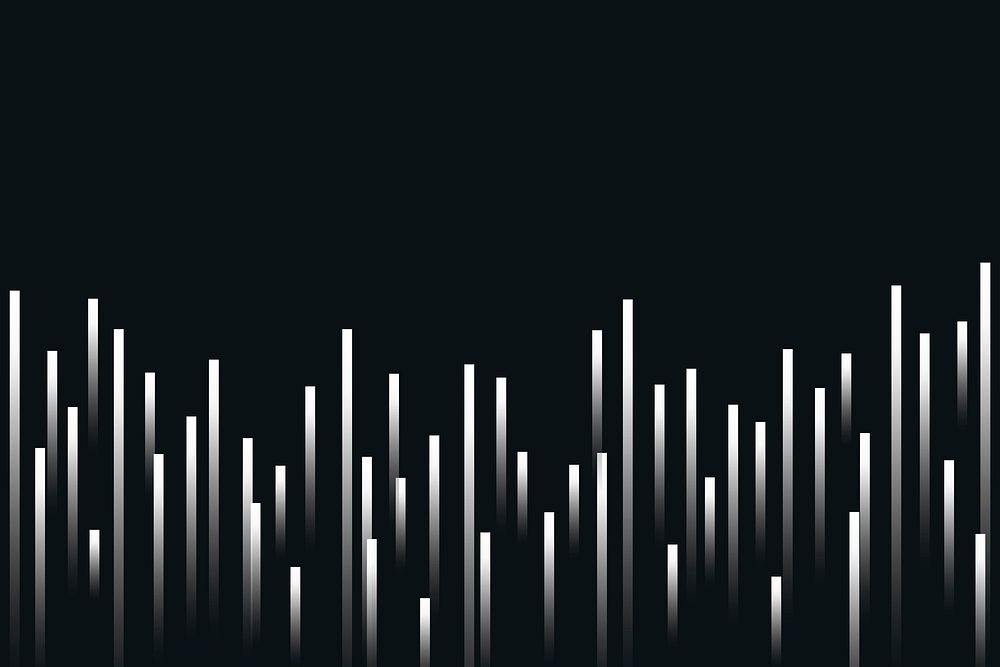 Music equalizer technology black background vector with white digital sound wave