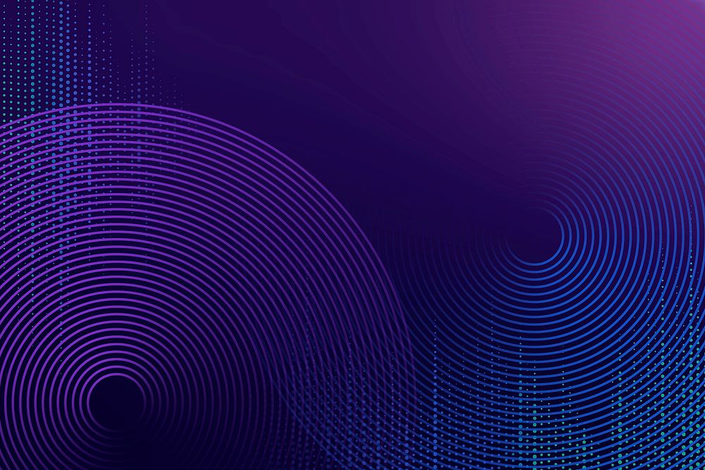 Geometric pattern purple technology background vector with circles