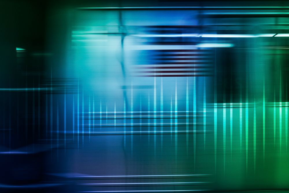 Sound wave technology blurry subway train remixed media