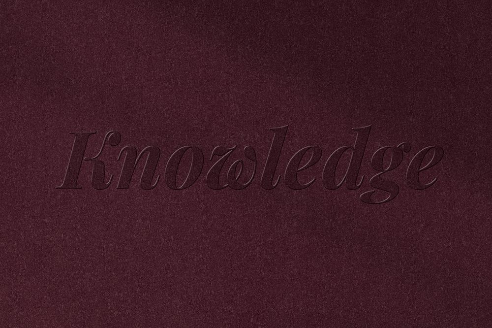 Red knowledge word psd embossed text style