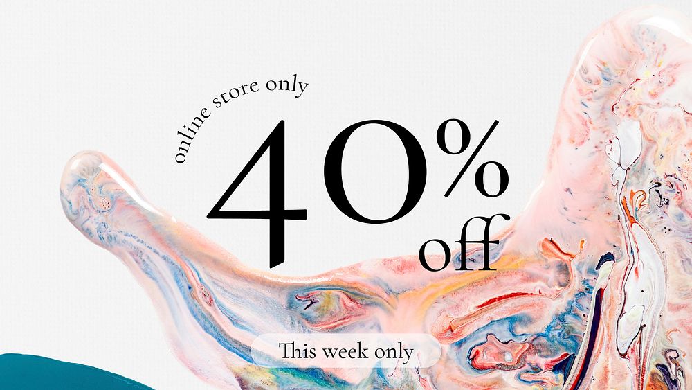 Marble swirl sale template vector for fashion blog banner