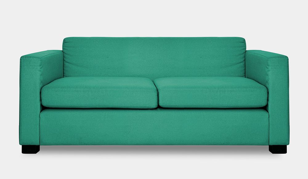 Green modern sofa mockup psd living room furniture
