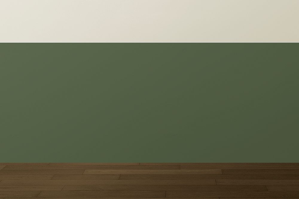 Empty room with green wall