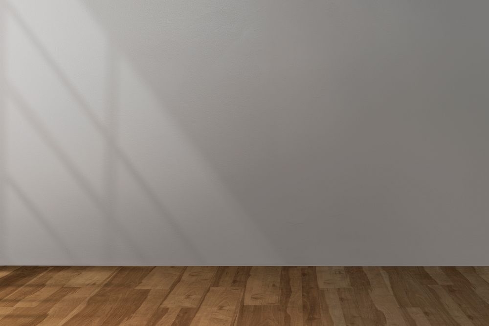Empty minimal room with gray wall