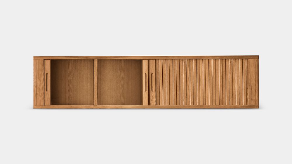 Mid century cabinet mockup psd wooden furniture