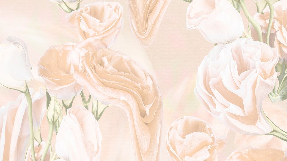 Aesthetic background, trippy beige rose flower