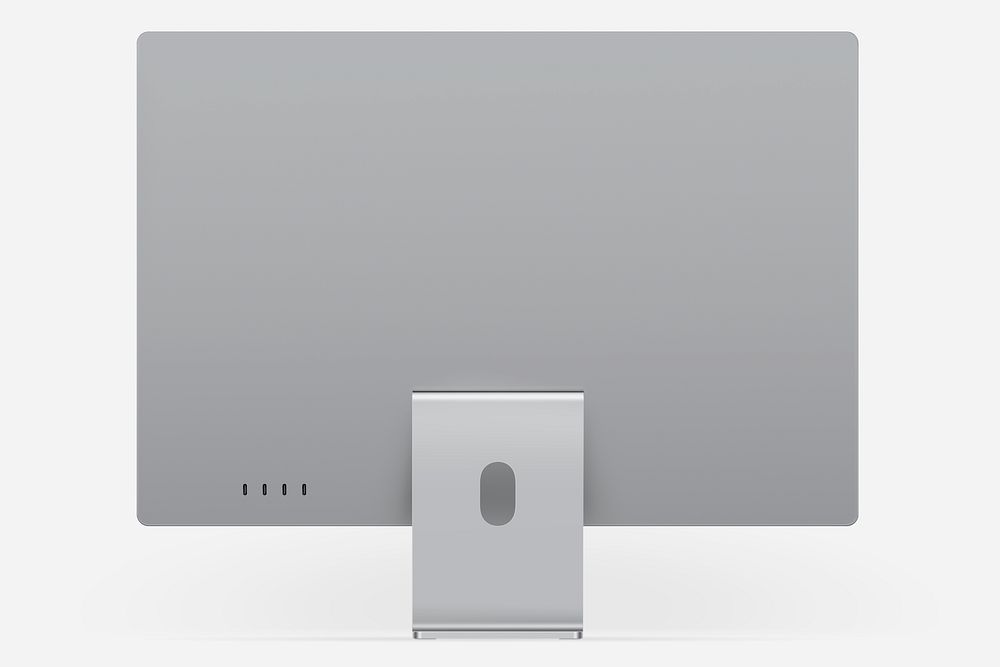 Gray minimal computer desktop digital device with design space