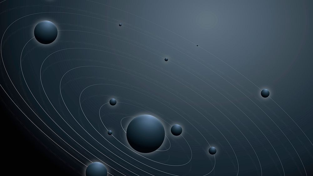 Solar system galaxy background vector with planets in aesthetic style