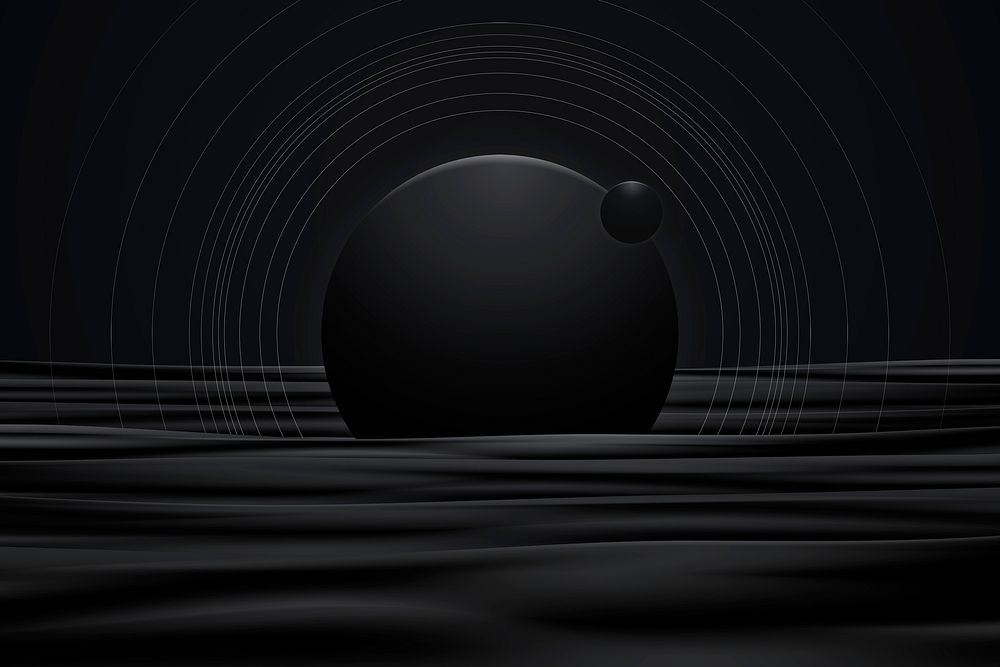 Black aesthetic galaxy background vector in minimal style