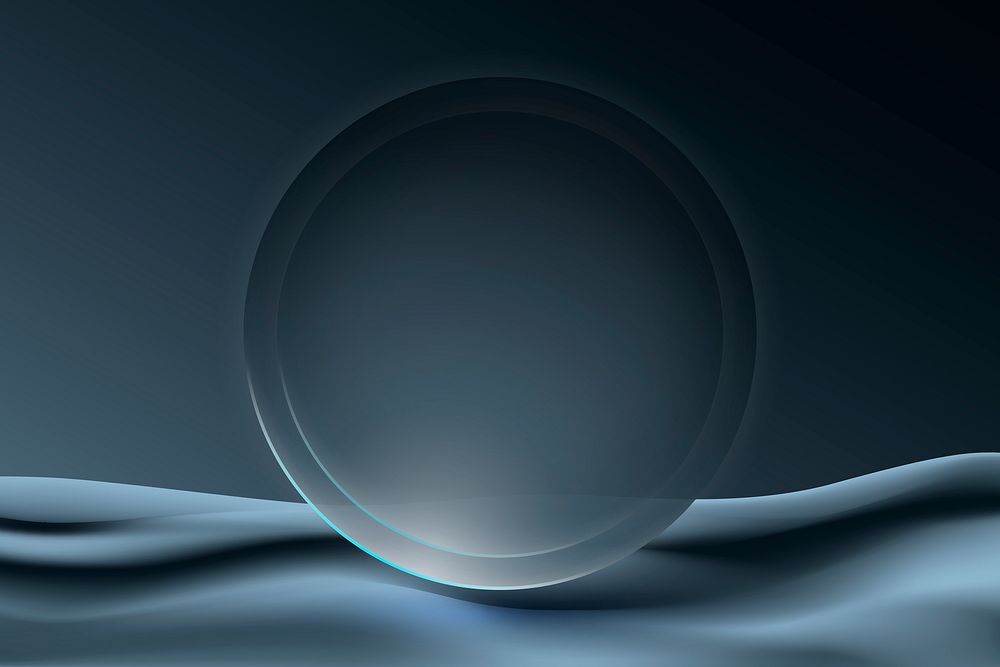 Aesthetic circle frame background in gray futuristic minimal style