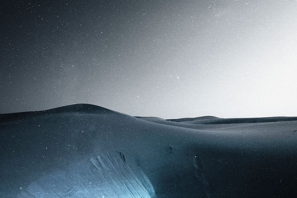 Desert under starry sky background aesthetic remixed media landscape