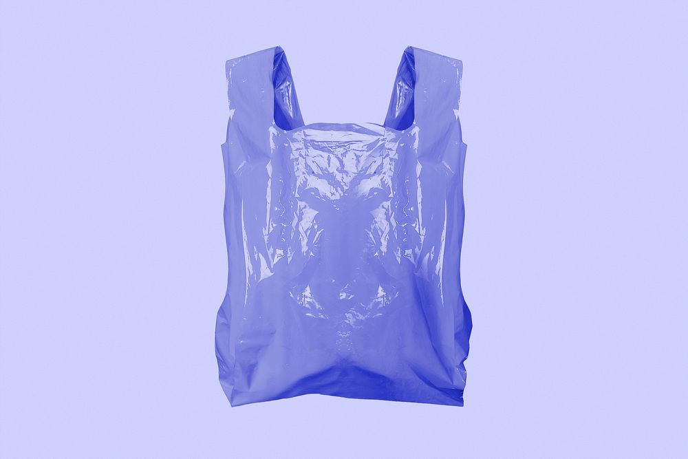 Purple plastic grocery bag