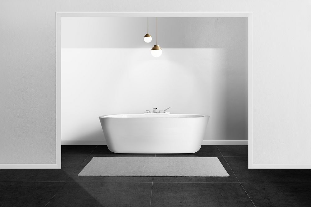 Minimal bathroom in black and white