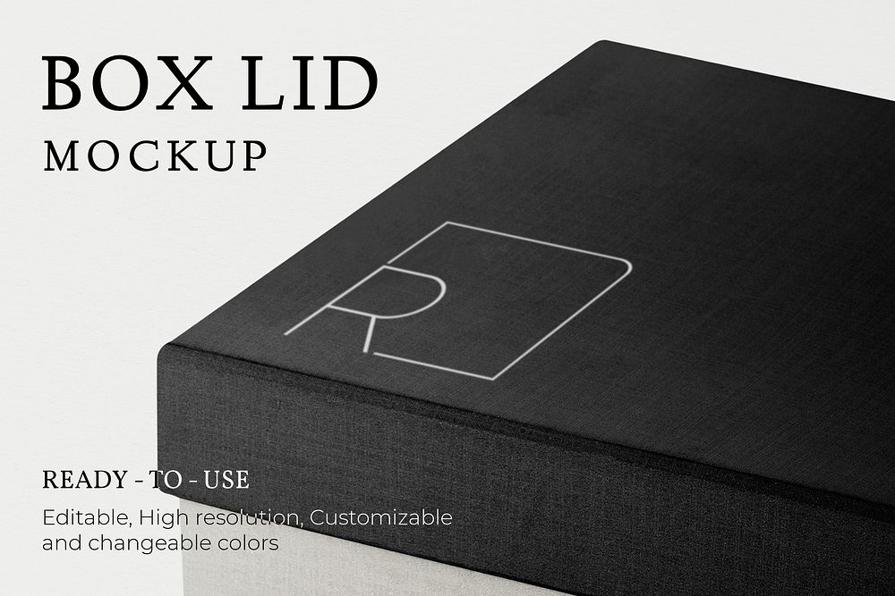 Black box lid mockup psd