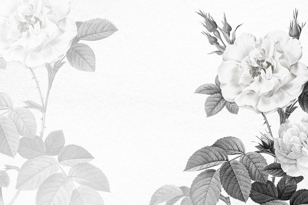 Aesthetic flower wallpaper background, beautiful remix from vintage public domain art