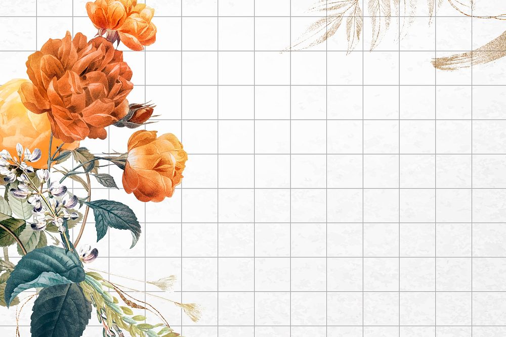 Flower background aesthetic border vector, remixed from vintage public domain images