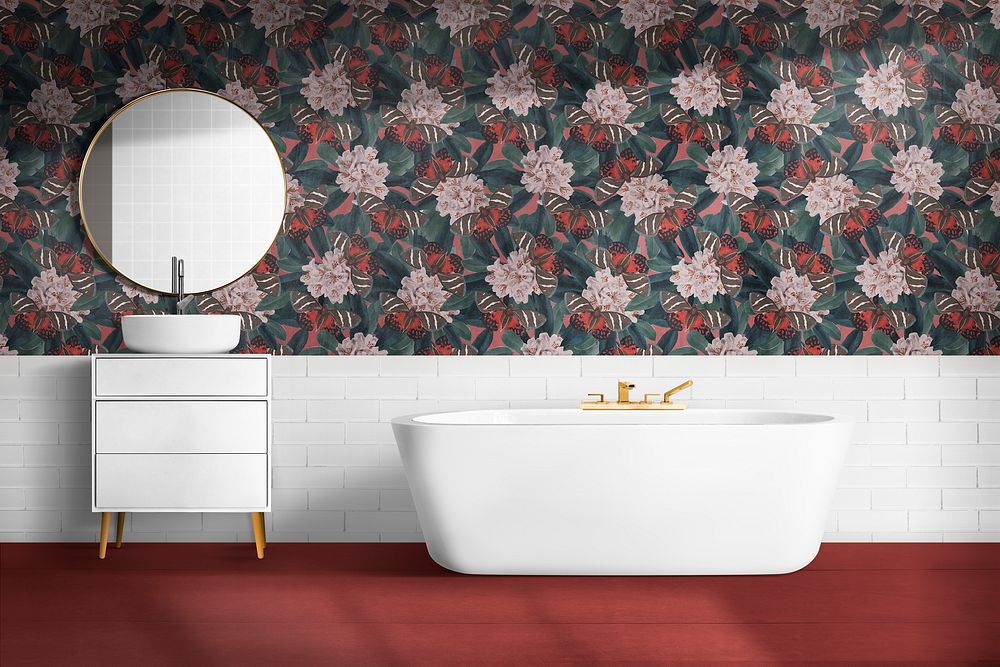Floral bathroom authentic interior design