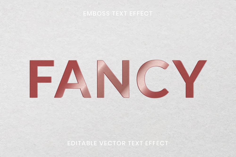 Emboss text effect vector editable template