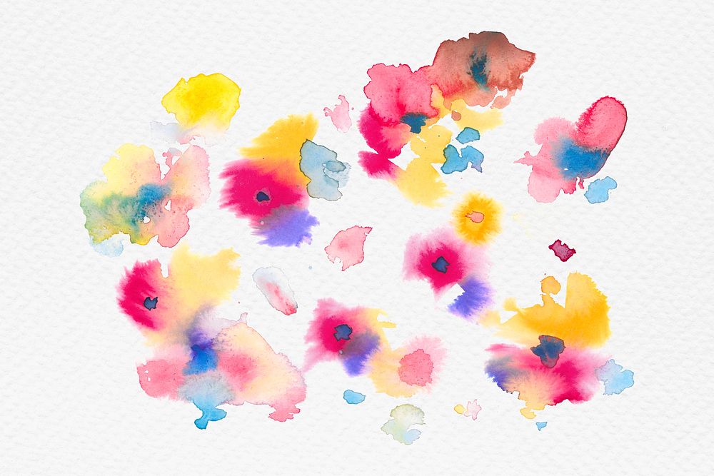 Colorful flowers watercolor psd spring seasonal graphic