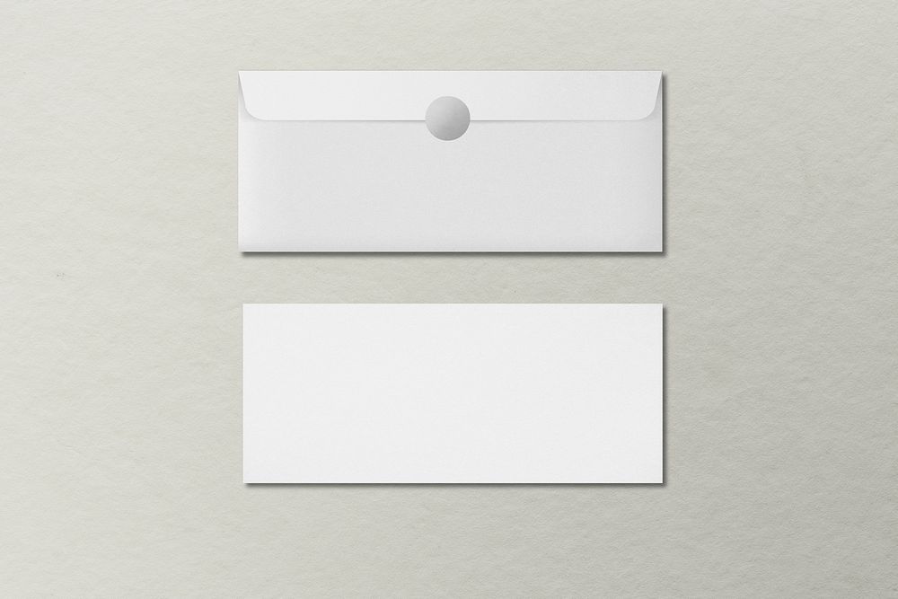 White envelope stationery in minimal style with design space