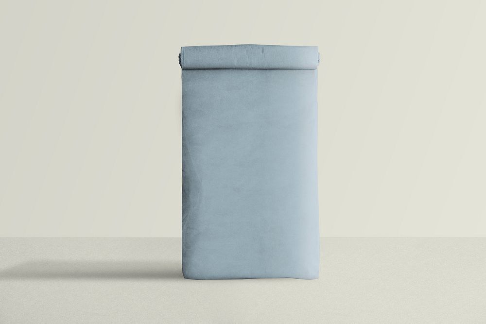 Reusable paper bag rolled up in minimal style