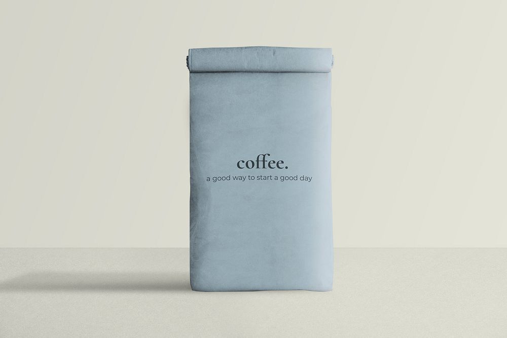 Reusable paper bag rolled up in minimal style