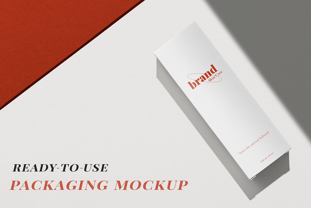 White box packaging mockup psd for beauty products in minimal design