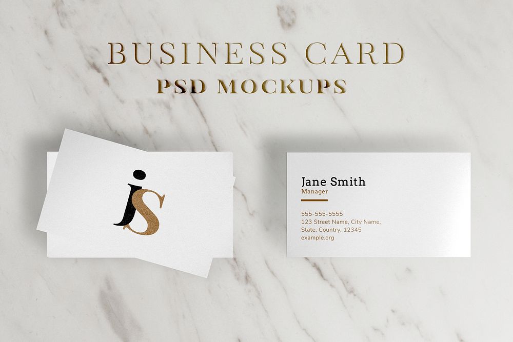 Modern business card mockup psd in white