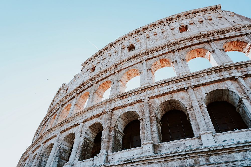 Rome Colosseum wallpaper background, vivid tone filter