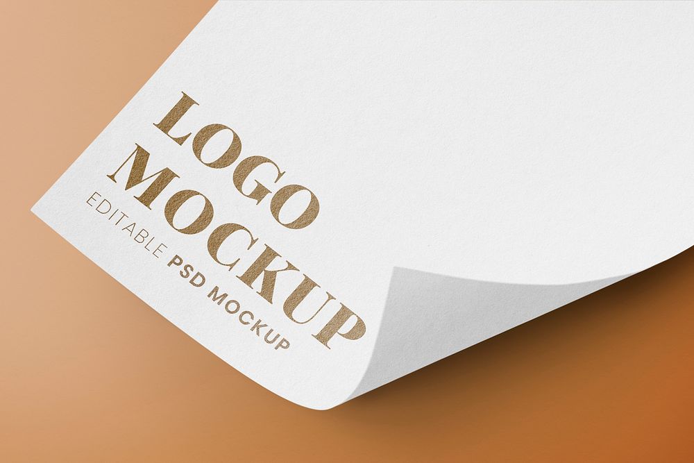 Business logo mockup, gold professional psd design on paper