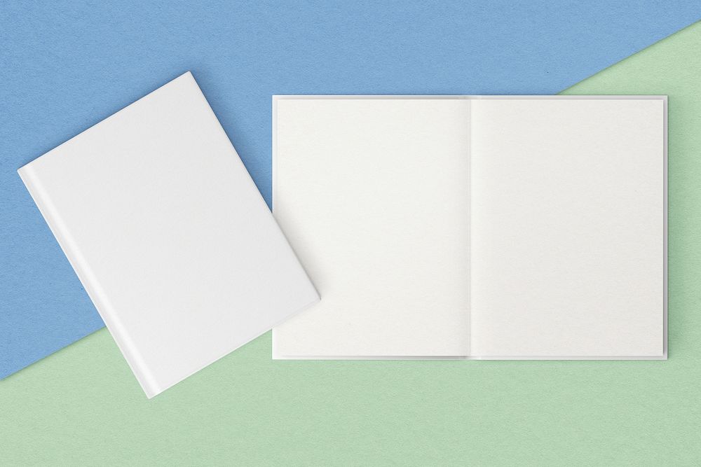 Blank open book with design space set