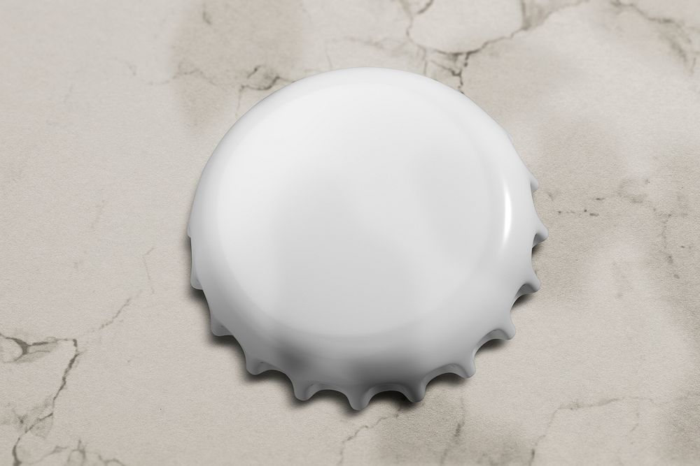 White bottle cap, blank background with design space