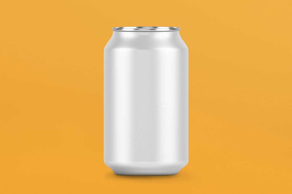 Empty beverage aluminum can with design space 