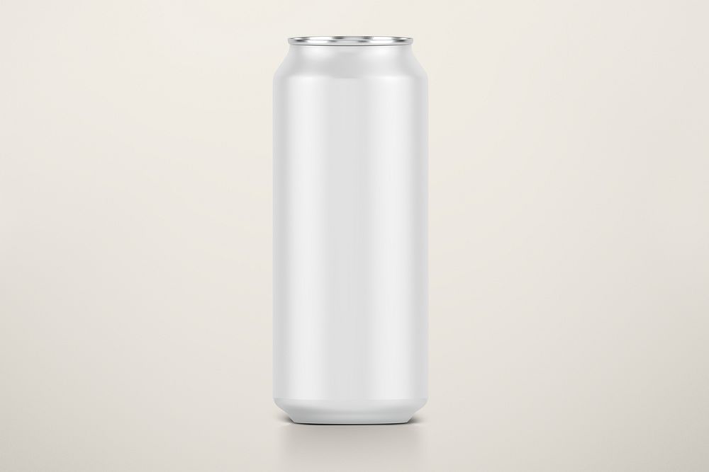 Empty beverage aluminum can with design space 