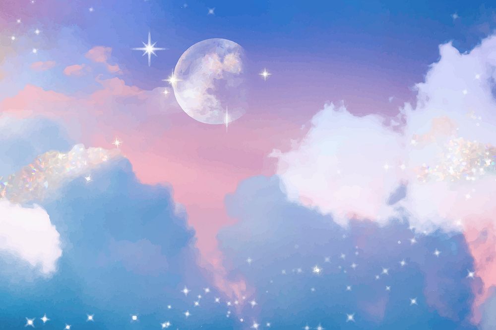 Aesthetic sky background vector, surreal aesthetic design