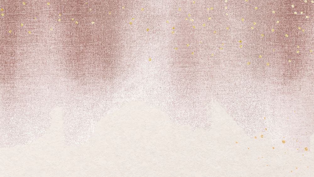 Aesthetic pink desktop wallpaper, festive gold glitter holiday design vector