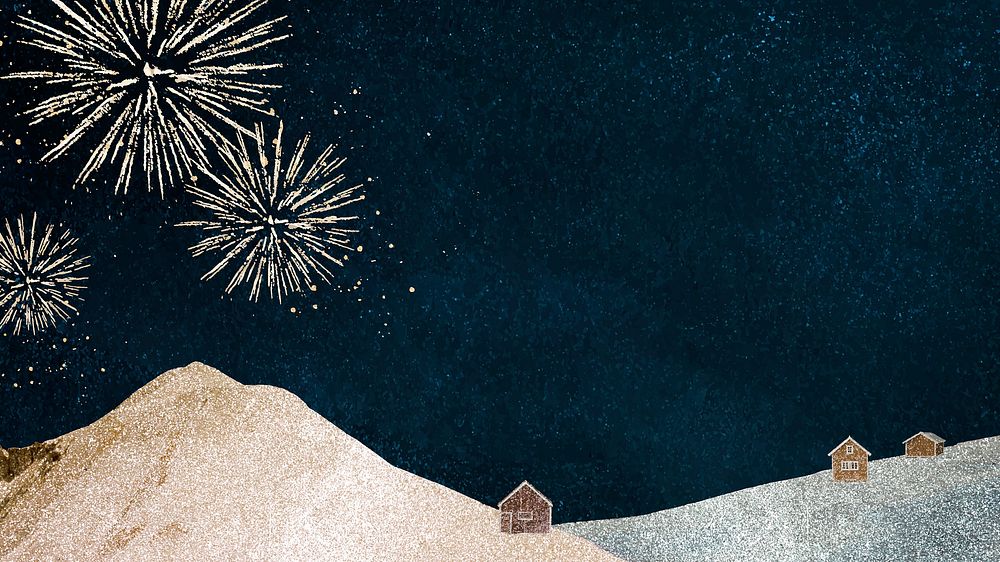 Fireworks computer wallpaper, New Year's Eve design vector